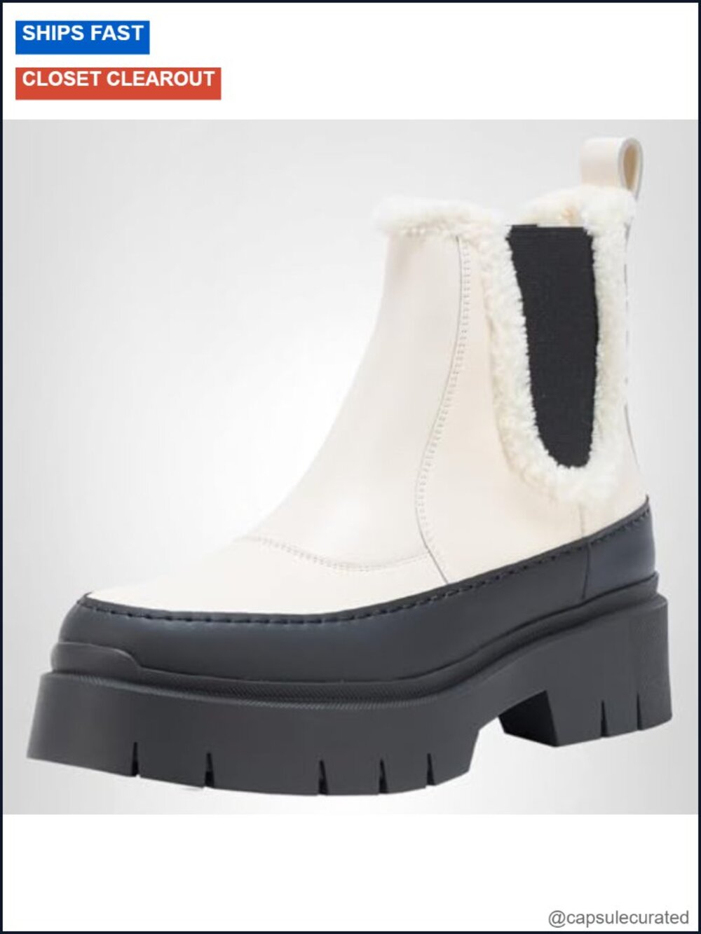 HUGO Kris Fur Lined Pull On Chelsea Boot Leather